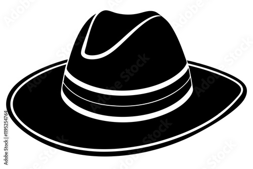 Cowboy hat silhouette vector art illustration with white background