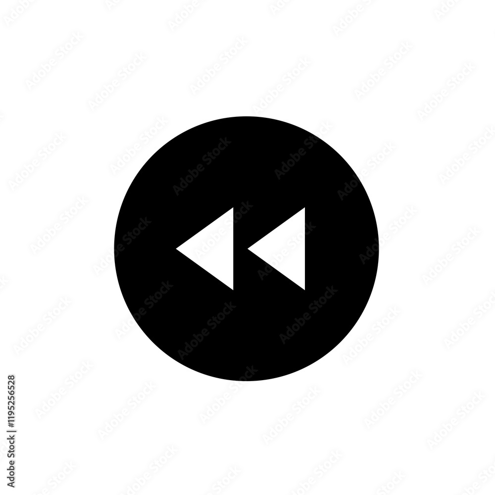Backward button on transparent background Backward button on transparent background