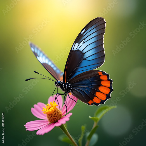 Delicate Wings: A Butterfly's Dance on a Blooming Flower