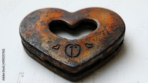 a love lock with initials engraved on it isolated on white background ai