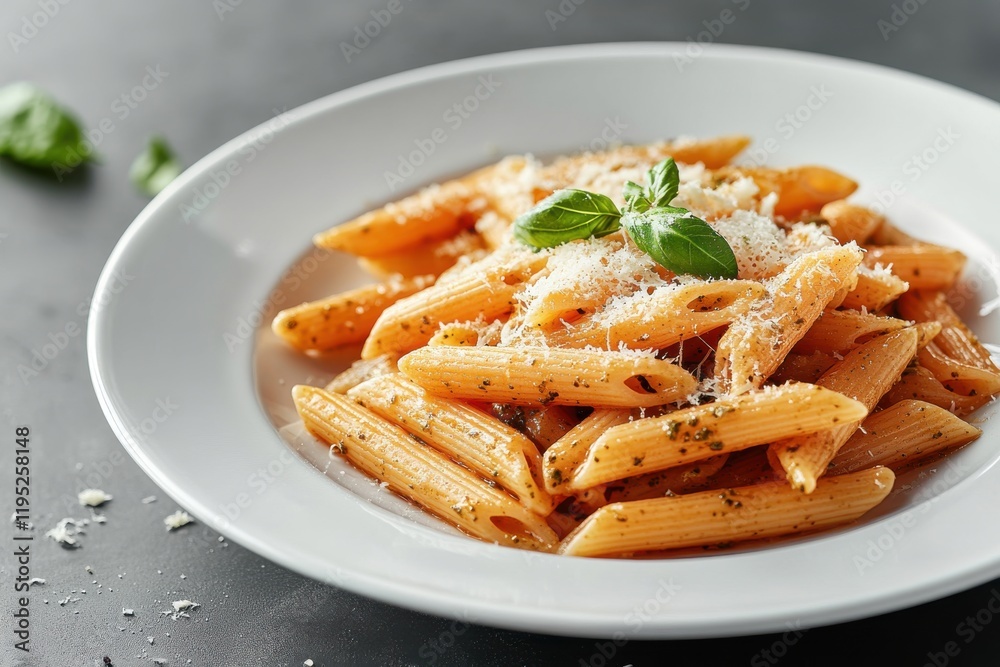 Pasta with Tomato Sauce: A delectable plate of penne pasta in a vibrant tomato sauce, garnished with fresh basil and grated parmesan cheese, ready to be savored. Pasta with Tomato Sauce: A delectable plate of penne pasta in a vibrant tomato sauce, garnished with fresh basil and grated parmesan cheese, ready to be savored.