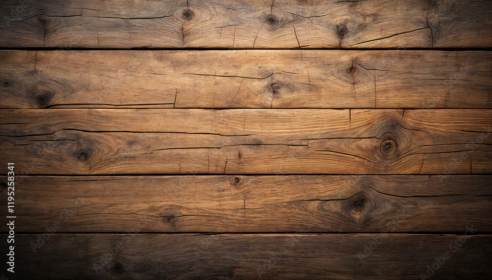 Fototapeta premium A rustic wooden surface, the warm brown color of aged wood grain showcasing natural beauty. This photorealistic capture of wood textures for any project background.