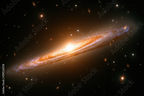 Majestic and Vast Spiral Galaxy Illuminated by Stars in a Deep Cosmic Canvas of Celestial Beauty photo