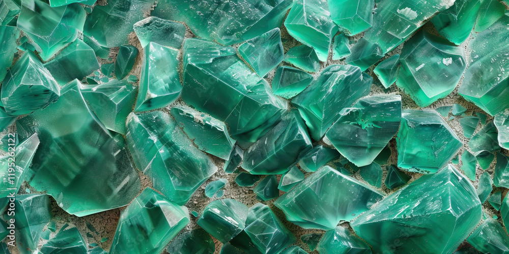 Obraz premium Aggregate of Teal-Green Crystals in Matrix