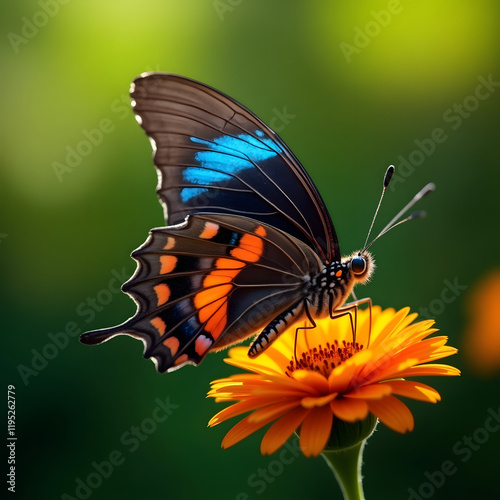 Nature’s Jewel: A Vibrant Butterfly in Floral Bliss