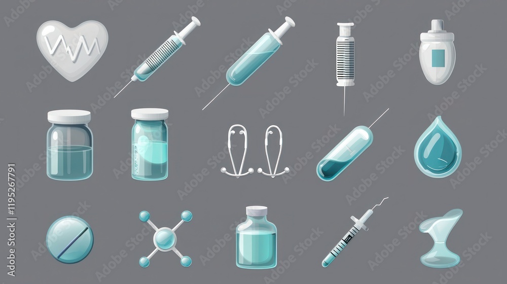 A set of healthcare and treatment icons on a clean, transparent background for digital use. A set of healthcare and treatment icons on a clean, transparent background for digital use.