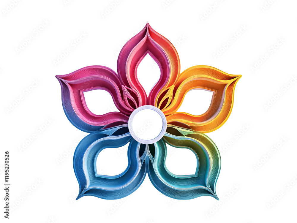 Obraz premium Colorful 3D Ornament Design for Al-Fitr Celebration Isolated