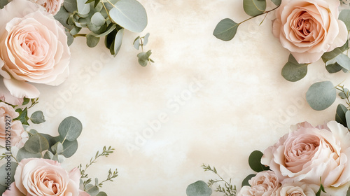 Sfondo a pastello per carta da lettera. Rose e fiori.