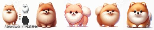 vector collection of cute and adorable pomeranian dogs