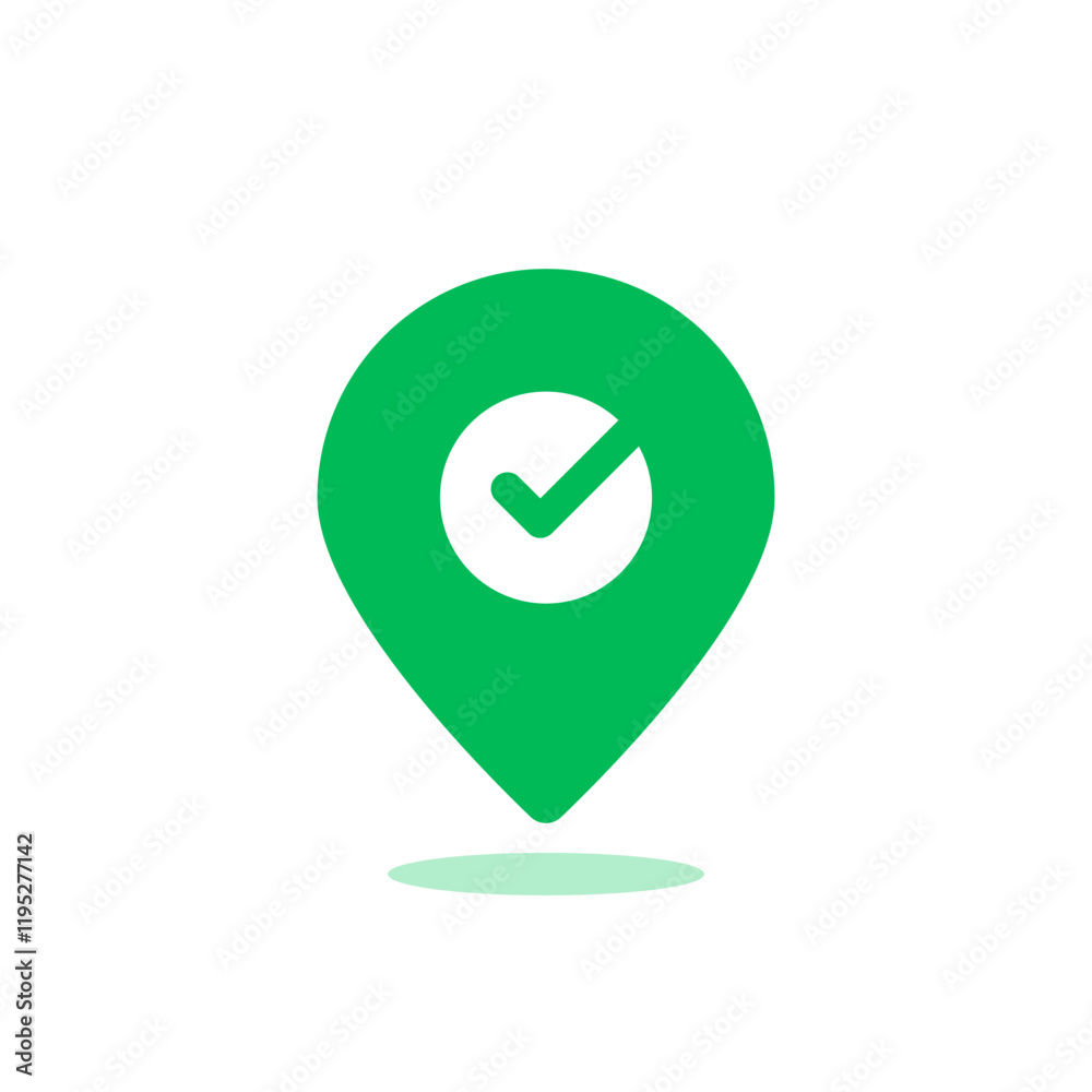 green check mark in pinpoint for location