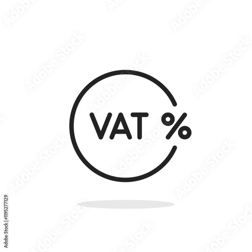 simple round vat icon like tax refund value