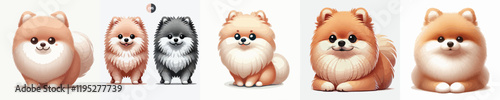 vector collection of cute and adorable pomeranian dogs
