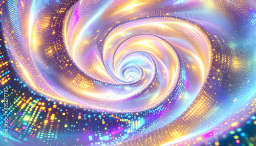 Vibrant Colorful Spiral Light Tunnel Abstract Art photo