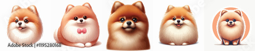 vector collection of cute and adorable pomeranian dogs