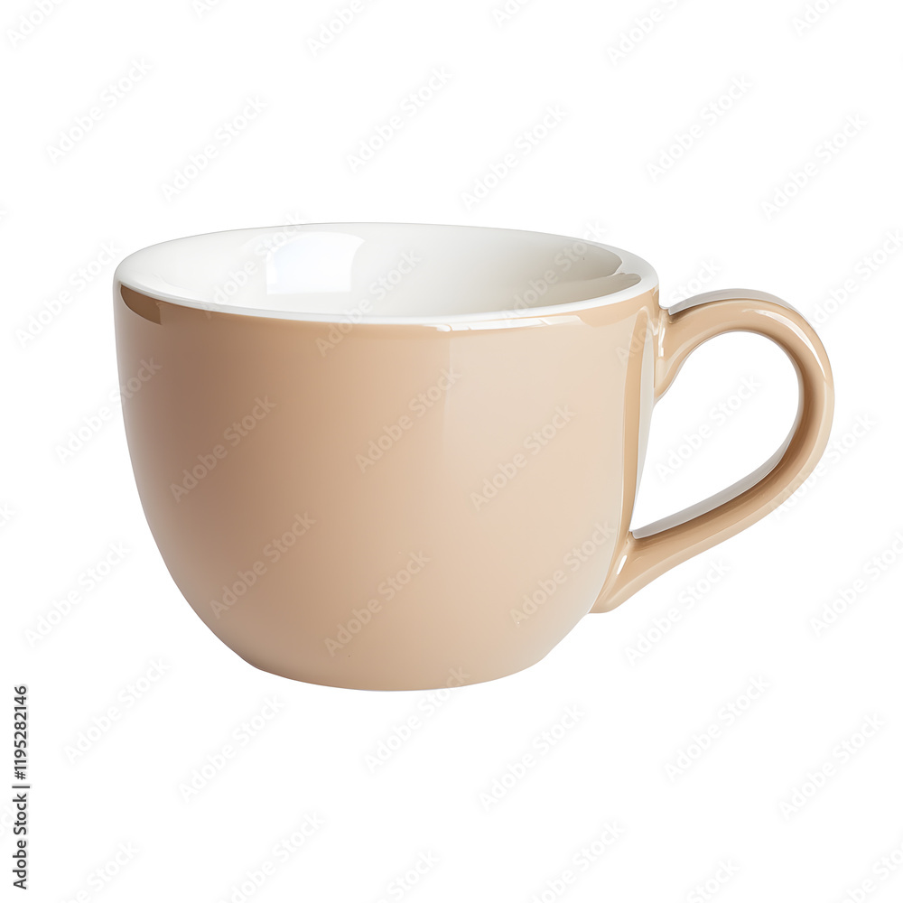 Side view empty cup for tea or coffee mock up isolated on white background Side view empty cup for tea or coffee mock up isolated on white background