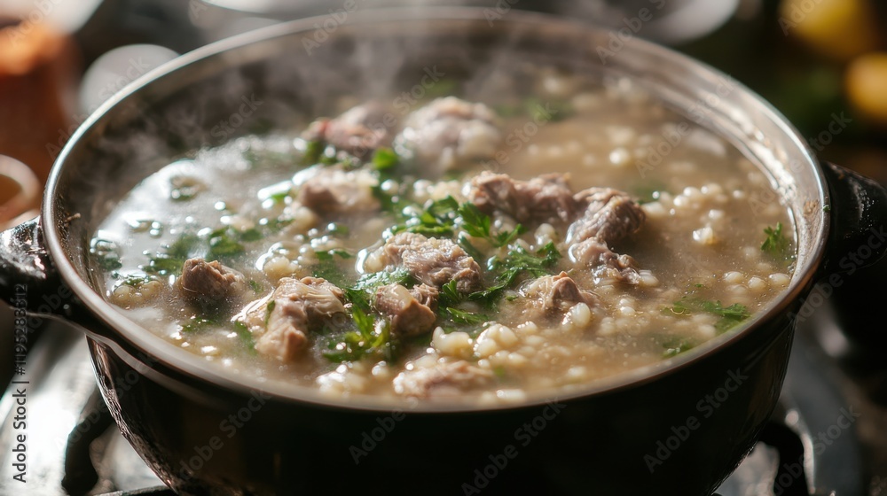Soup barley chicken gizzards. Generative AI Soup barley chicken gizzards. Generative AI