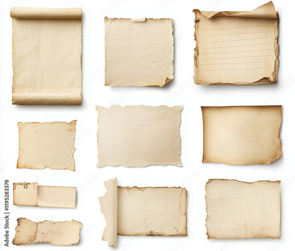 Fototapeta premium set of note papers on white background 