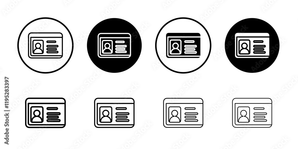 id card icon Simple outline illustration set id card icon Simple outline illustration set