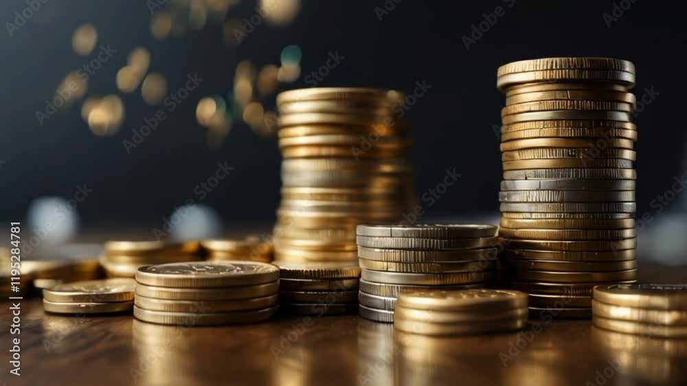 stack of coins on a black background stack of coins on a black background
