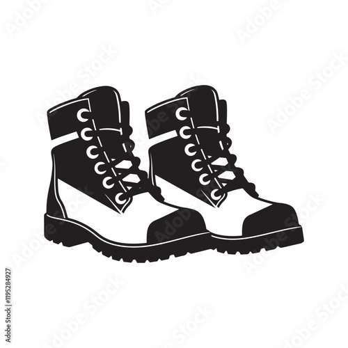  safety boots silhouette vector icon illustration