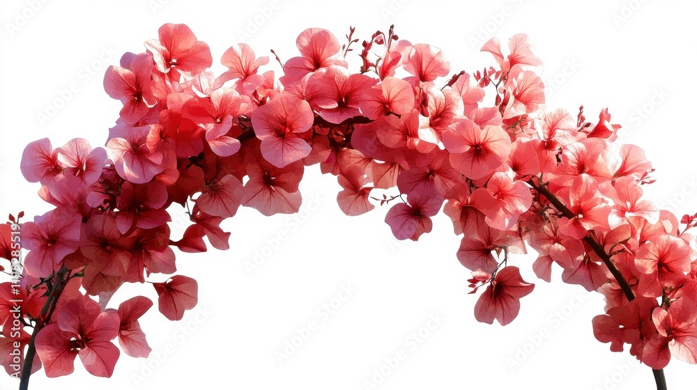 Bougainvillea Arch Watercolor Clipart, intricate stained glass design, vibrant colors, elegant presentation on a clean white backdrop. Bougainvillea Arch Watercolor Clipart, intricate stained glass design, vibrant colors, elegant presentation on a clean white backdrop.