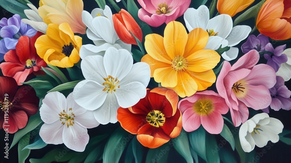 Spring flowers bloom. Generative AI Spring flowers bloom. Generative AI