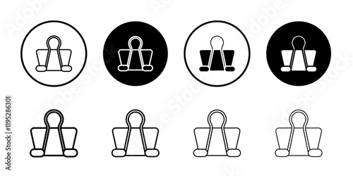 paper binder icon Simple outline illustration set