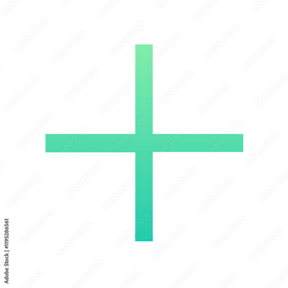 Obraz premium Minimalist green medical cross icon