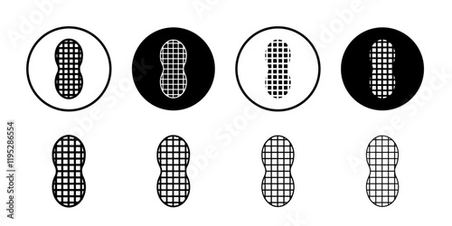 peanut icon Simple outline illustration set