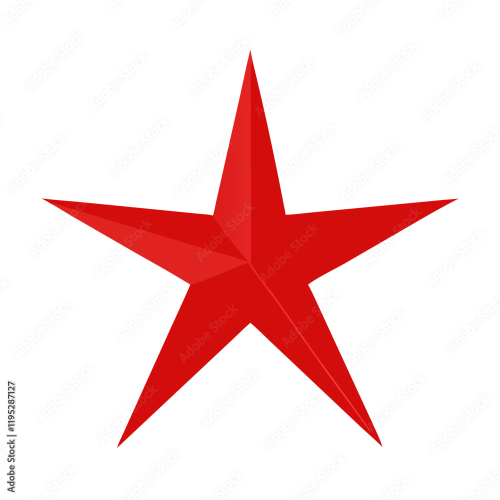 Red geometric star with a glossy finish Red geometric star with a glossy finish