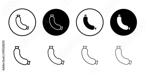 sausage icon Simple outline illustration set