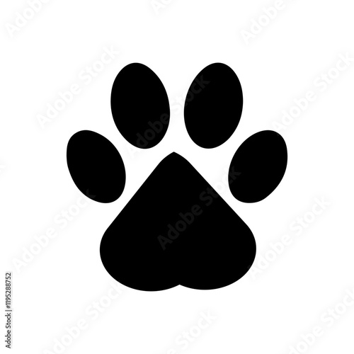 Dog paw print clip art design on plain white transparent isolated background for card, shirt, hoodie, sweatshirt, apparel, card, tag, mug, icon, poster or badge