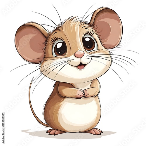 Adorable Small Mouse Cartoon Illustration
