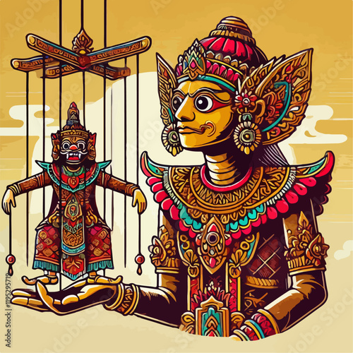wayang puppet illustration