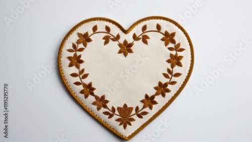 Stylish heart-shaped suede patch, great for modern design projects.