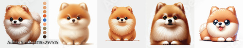 vector collection of cute and adorable pomeranian dogs