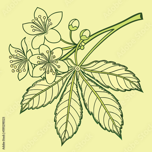 Floral leaf vector 