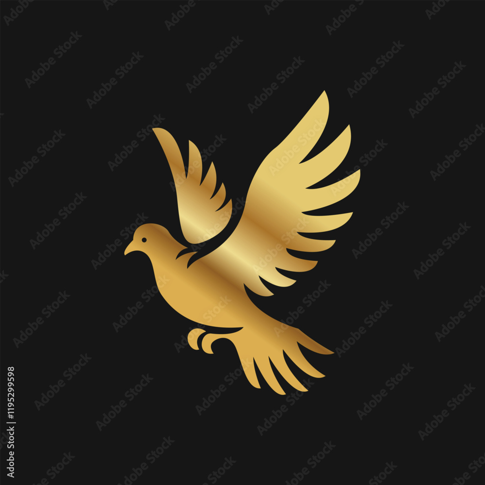 Fototapeta premium Vector golden bird logo design