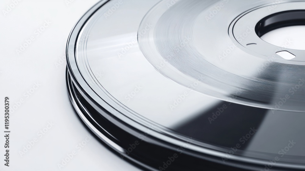 Close-up of a Shiny Reel-to-Reel Tape Close-up of a Shiny Reel-to-Reel Tape