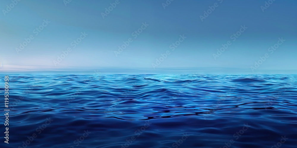 Fototapeta premium Ocean Surface and Sky: Monochromatic Blue