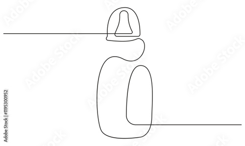 Baby feeder bottle one continuous line drawing concept of baby care minimalist