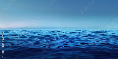 Ocean Surface and Sky: Monochromatic Blue
