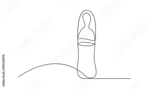 Baby feeder bottle one continuous line drawing concept of baby care minimalist