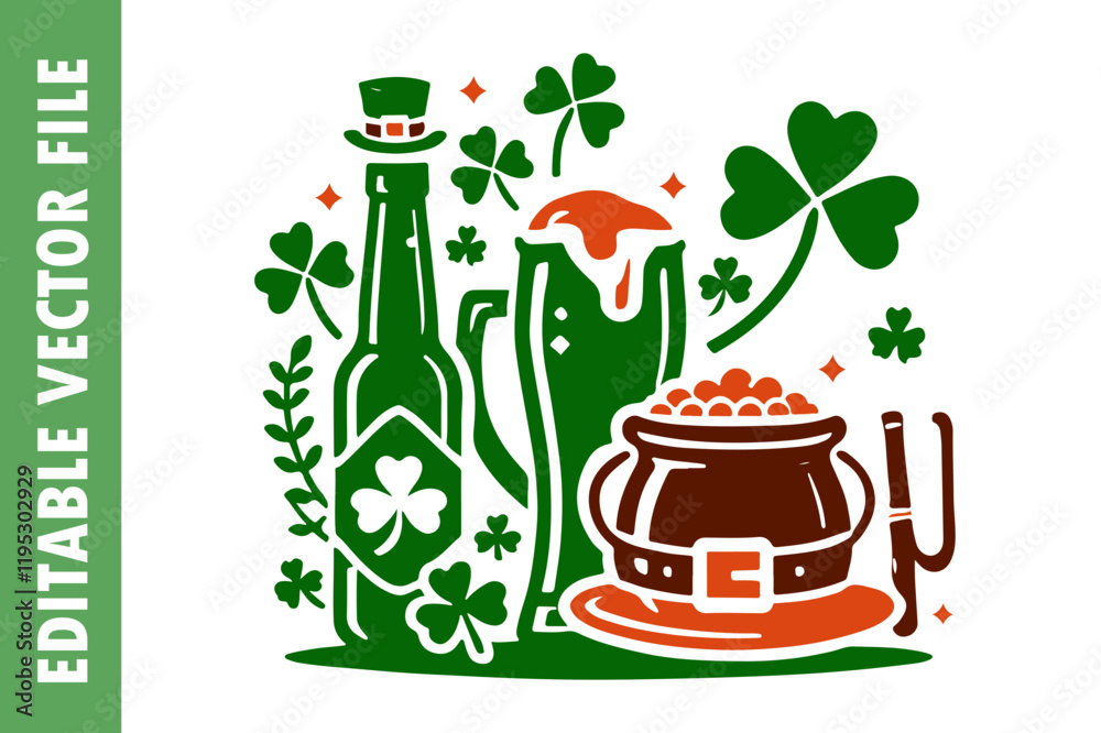 st Patrick 's day hat and cap silhouette vector st Patrick 's day hat and cap silhouette vector