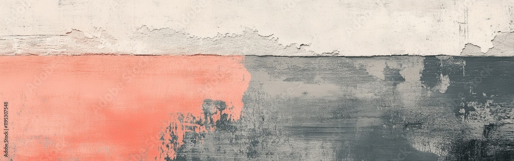 Fototapeta premium Elegant layers of coral and gray create a striking visual contrast in large fields