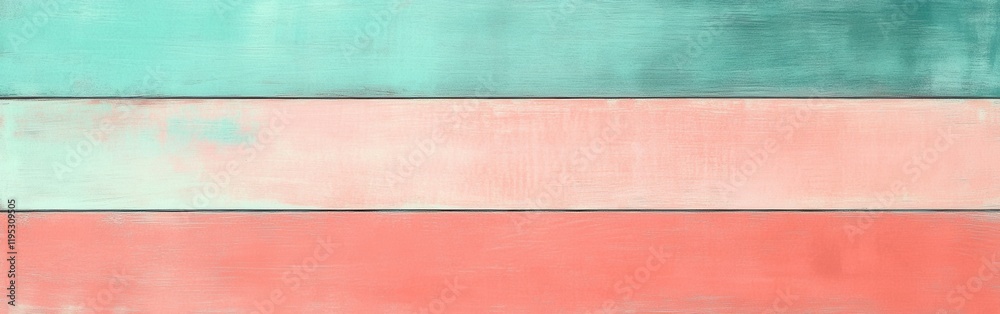 Fototapeta premium Pastel coral and teal horizontal abstract design creating a soothing atmosphere in interior spaces