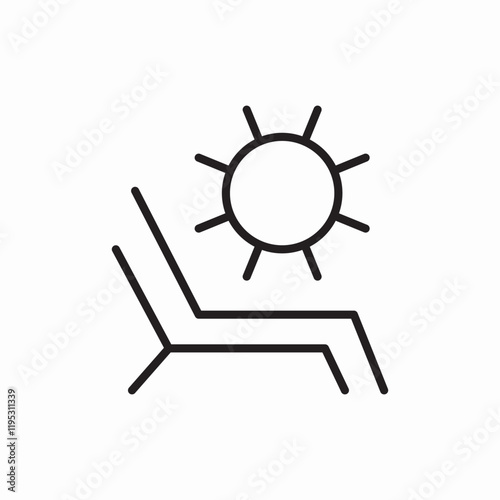 beach sunbathing icon vector sign