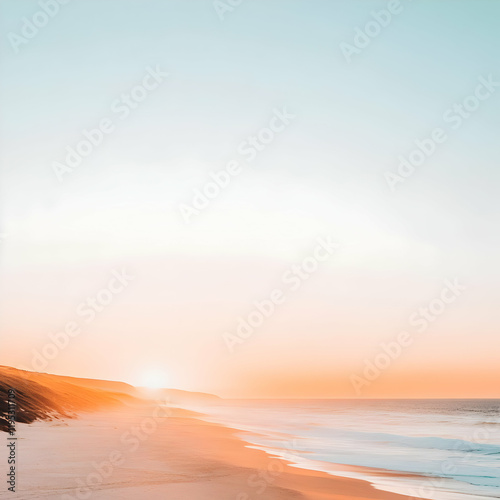 Sunset Beach Landscape Illustration