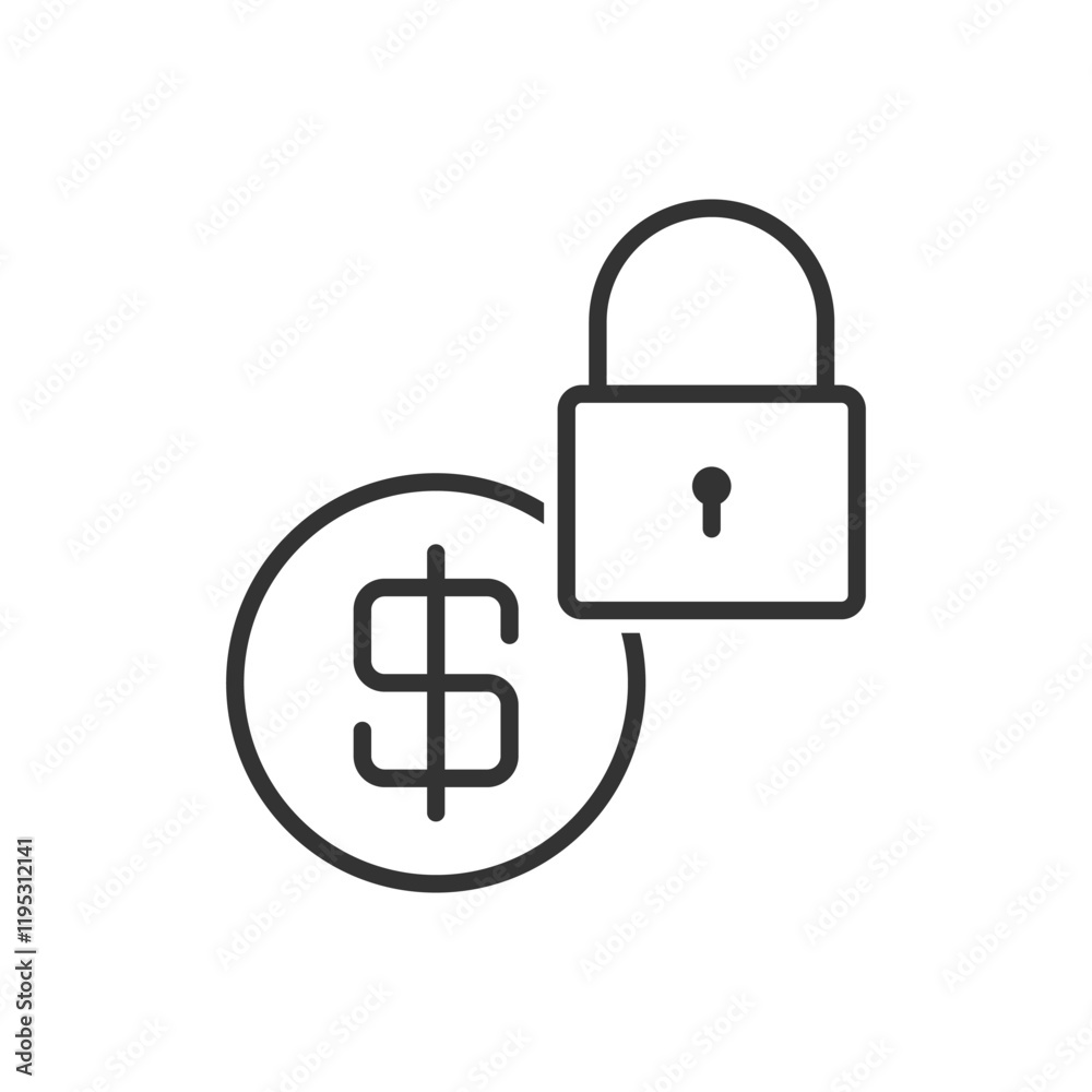 Money Security Lock Icon Money Security Lock Icon