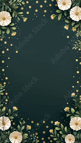 Simple gold dotted border in gold dotted border background photo